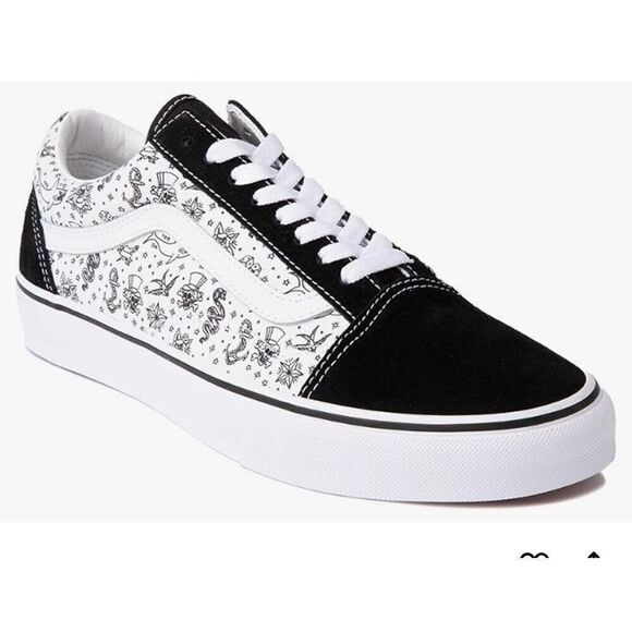 Vans Old Skool Skate Shoe Canvas Suede Sneaker black marshmallow Lace up Closure - Picture 1 of 12